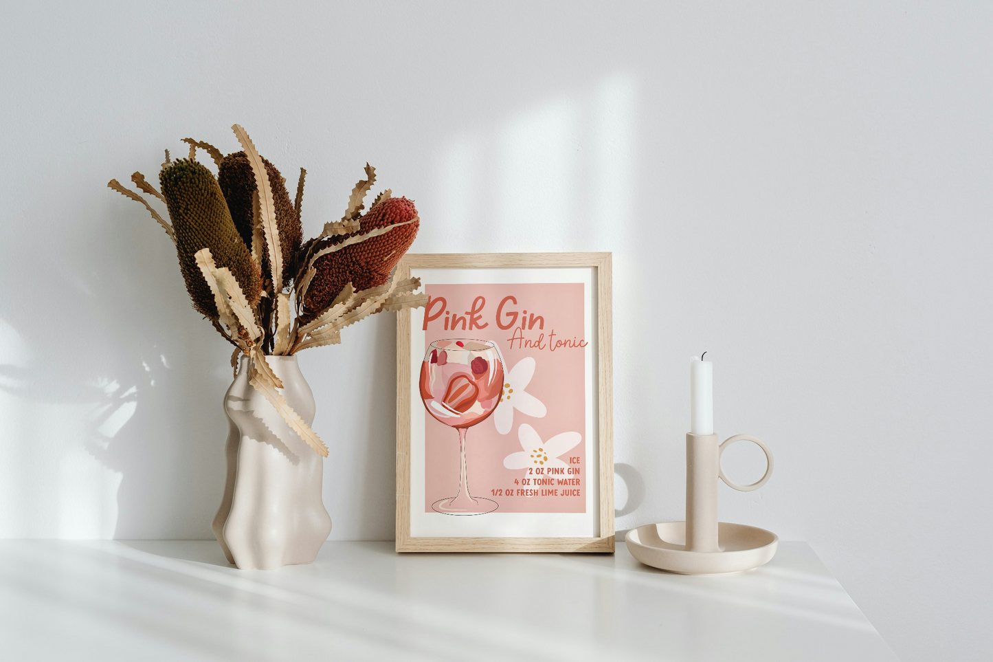 Pink Gin and Tonic Art Print