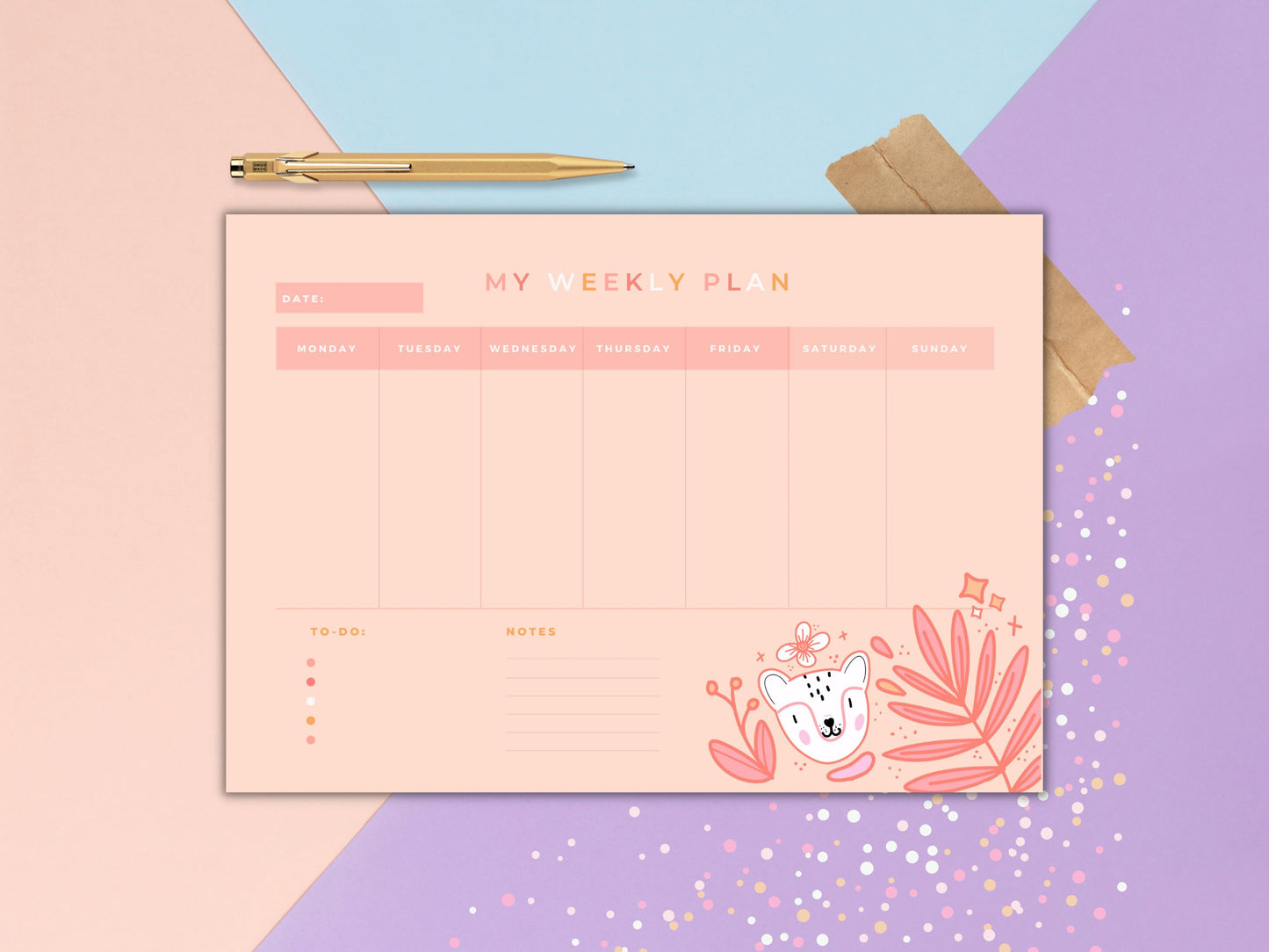 Weekly Desk Pad Planner