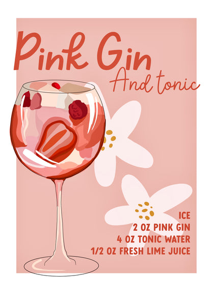 Pink Gin and Tonic Art Print