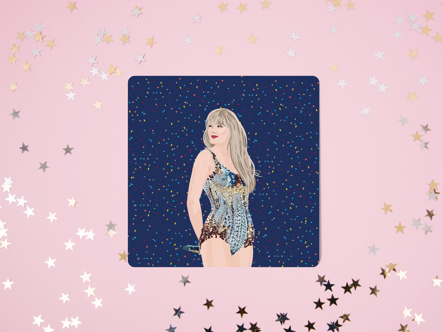 Swiftie Inspired Coaster - Dark Blue Confetti