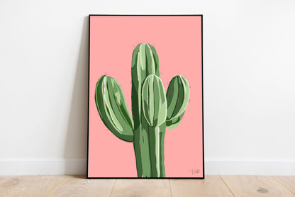 Pink Cactus Art Print