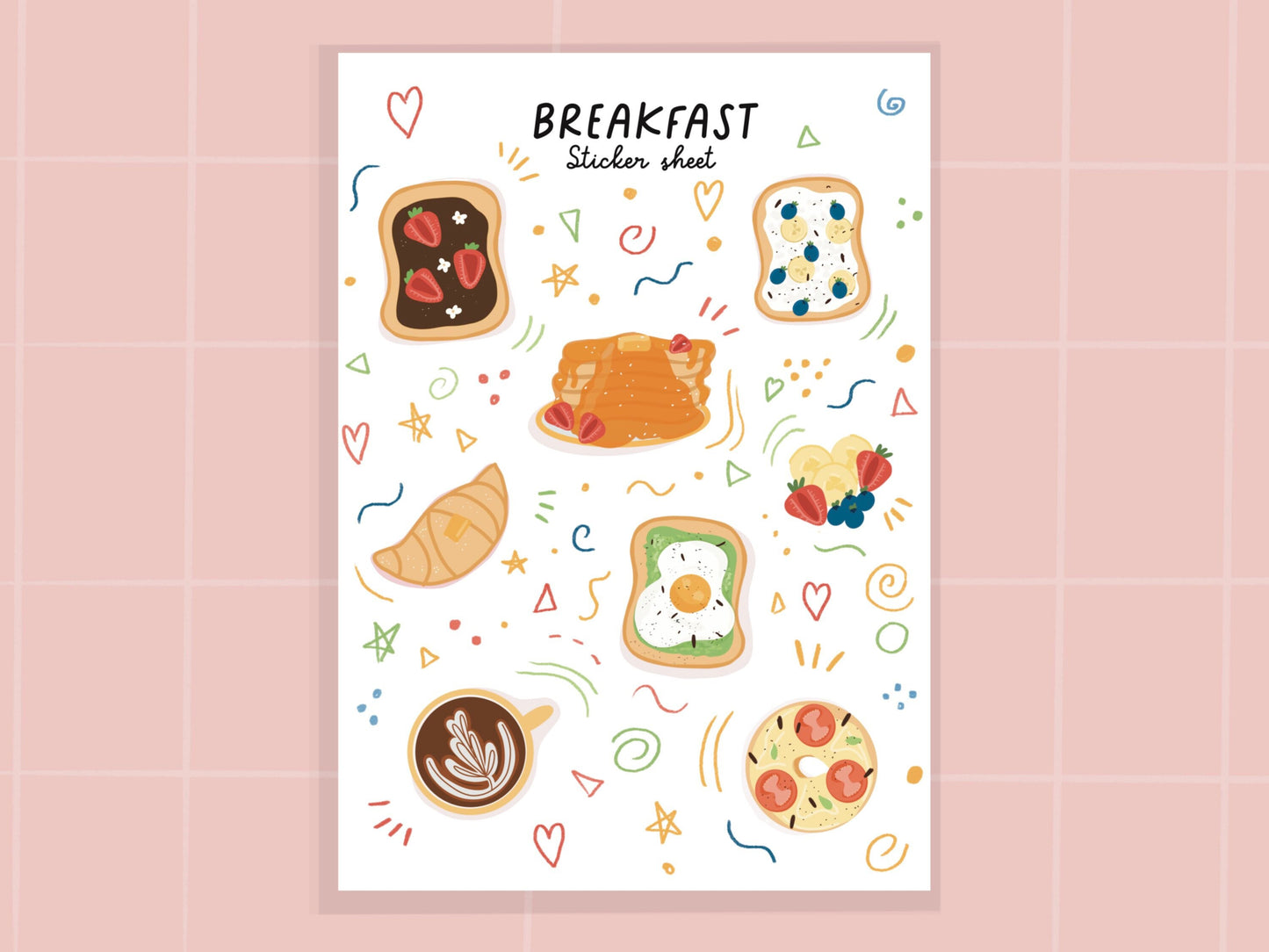 Breakfast Food Sticker Sheet