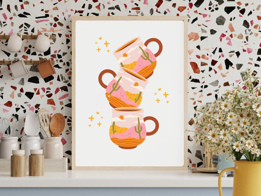 Boho Mugs Art Print