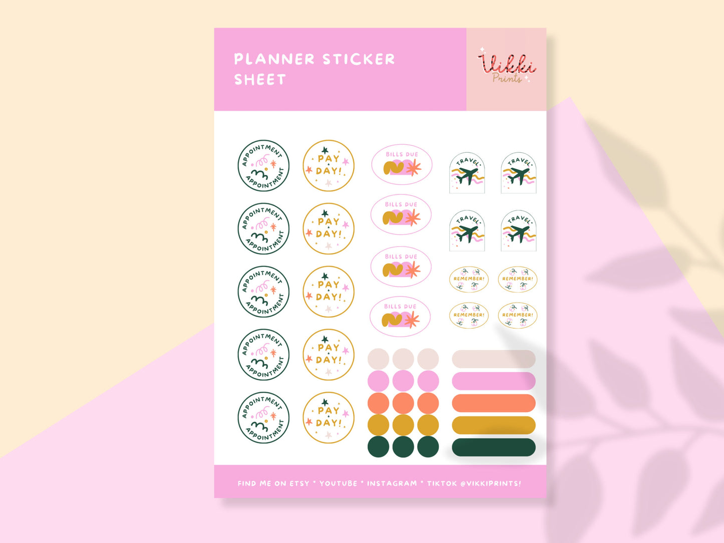 Planner and Calendar Sticker Sheet