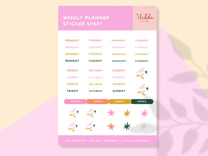 Weekly Planner Sticker Sheet