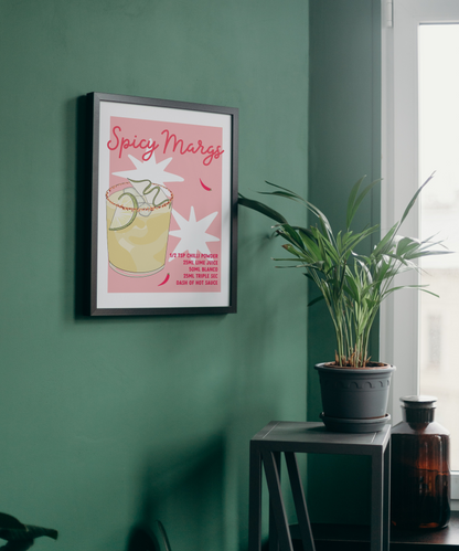 Spicy Margarita Art Print with Recipe